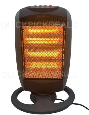 DAEWOO 1200W Portable Oscillating Halogen Heater Home Office Electric 3  Settings 5024996809749 | eBay