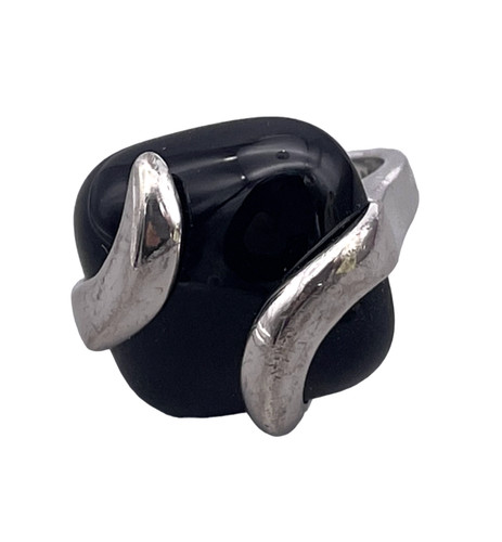 925 Sterling Silver Fas Black Onyx Ring Onyx Size 4.75