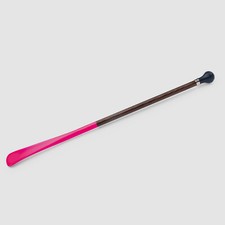  226 Utile4 Pink Brown Ash Wood Brass Pipe Silver Finish Long Shoe Horn
