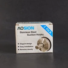 2x Stainless Steel Vacuum Suction Cup Hook Shower Towel Holder Coat Rack Hanger