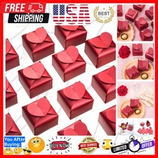 Burgundy Favor Box Bulk 2.5x2x2.5 inches with Heart Bow Party Favor Box,Burgu...