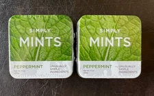 2 Simply Mints Peppermint Breath Mints 30 ct Tins VEGAN, KOSHER, NON-GMO 2026