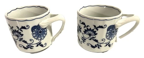 2 Vintage Blue Danube  10 Oz Coffee Mugs Japan