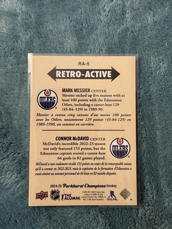 2024-25 PARKHURST LENTICULARES RETROATIVOS CONNOR MCDAVID & MARK MESSIER - Imagem 3 de 3