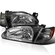 Black Housing Headlights Corner Lights Pair For 1998-2000 Toyota Corolla Lr Black Housing Headlights Corner Lights Pair For 1998-2000 Toyota Corolla Lr