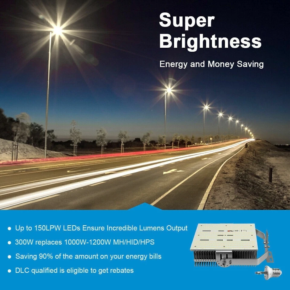 300Watt LED Wall Pack Shoebox Retrofit Kit Light For Parking Lot Garages Factory - Image 2 of 4