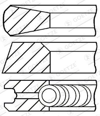 NEU - Goetze Engine 08-105500-00 Kolbenringsatz FüR CitroËN Passend FüR Fiat-image