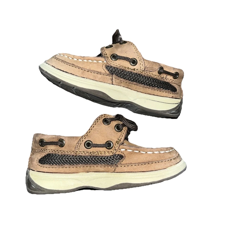 Sperry Boat Shoes Toddler Boys Size 7M Top Sider Brown Leather Casual - Image 3 of 4