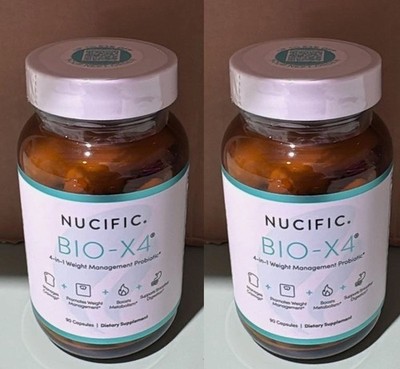 Nucific BIO-X4 - 4 in One Probiotic Digestive Weight Support 90 Capsule 2 Bottle