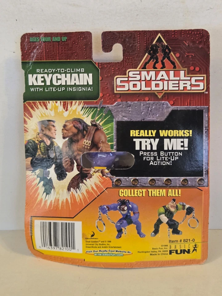 Small Soldiers Insaniac Action Figure Keychain Vintage Purple Sealed - Image 3 of 4