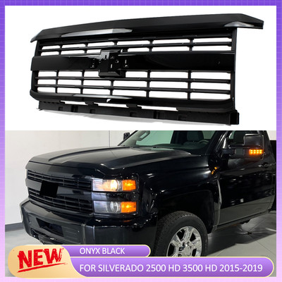 For Chevrolet Silverado 2500 HD 3500 HD 2015-2019 Onyx Black LTZ Grille Assembly