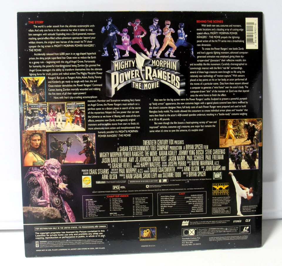 Mighty Morphin Power Rangers: The Movie (1995) Widescreen LD Laserdisc + FREE - Image 2 of 4