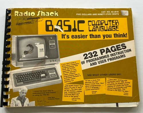 Basic computer language book - Radio Shack 62-2016 - TRS-80 | eBay