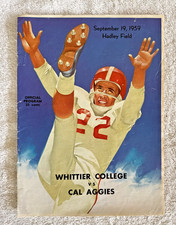 1959 VTG College Football Program Don Coryell Whittier College VS Cal Aggies