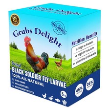 5LB Dried Black Soldier Fly Larvae for Chickens   85x More Calcium Than Mealw...