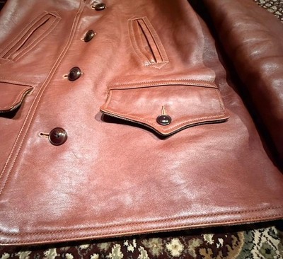 Freewheelers Switchyard Coat Horsehide Dead Leaf Brown L Vintage