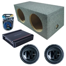 Sealed Rear Angle Dual Enclosure w/ PRX1224 12" Sub, 500W Amplifier &  Amp Kit