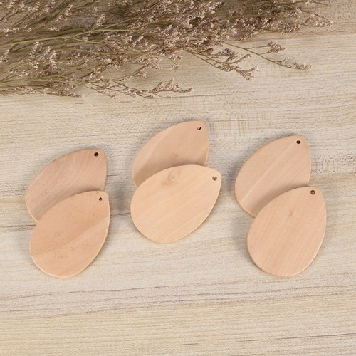 20 Pcs Wooden Holed Water Drop Pendant Miss Chips Unfinished Pendants - Picture 10 of 12