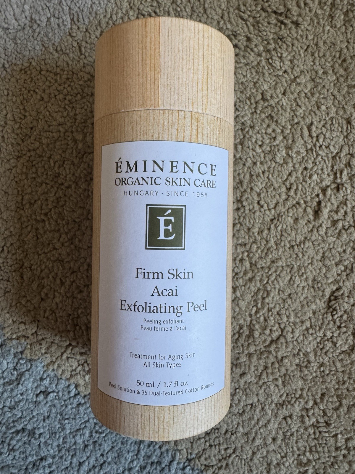 Eminence Organic Firm Skin Acai Exfoliating Peel 50ml & 35 Cotton Rounds