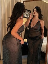 Plus Mesh transparentes langes Unterhemd Lingerie Billig24