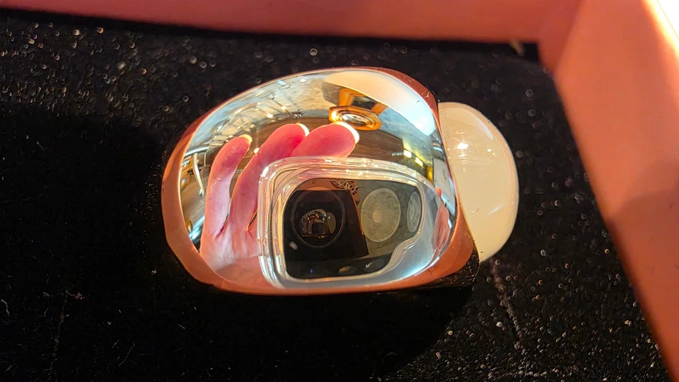 Ring Gelbgold mit Mondstein, Bandring 585 - Bild 3 von 4