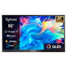 Sylvox 55 Zoll QLED Outdoor TV 4K UHD 2000 Nits HDR10 Google Ferseher Dolby Atmo