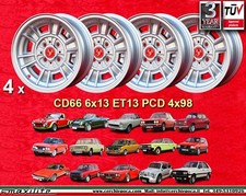 4 Cerchi Cromodora CD66 6x13 ET13 4x98  Fiat  Autobianchi A112 Lancia