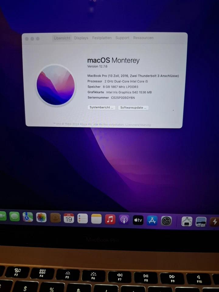 Apple MacBook Pro 13" 2016 · i5 · 8GB · 500GB, Foto 1 von 5