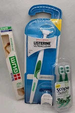 LOT of Ultraclean Flosser Starter Kit + GUM Stimulator + SCOPE Outlast Minibrush