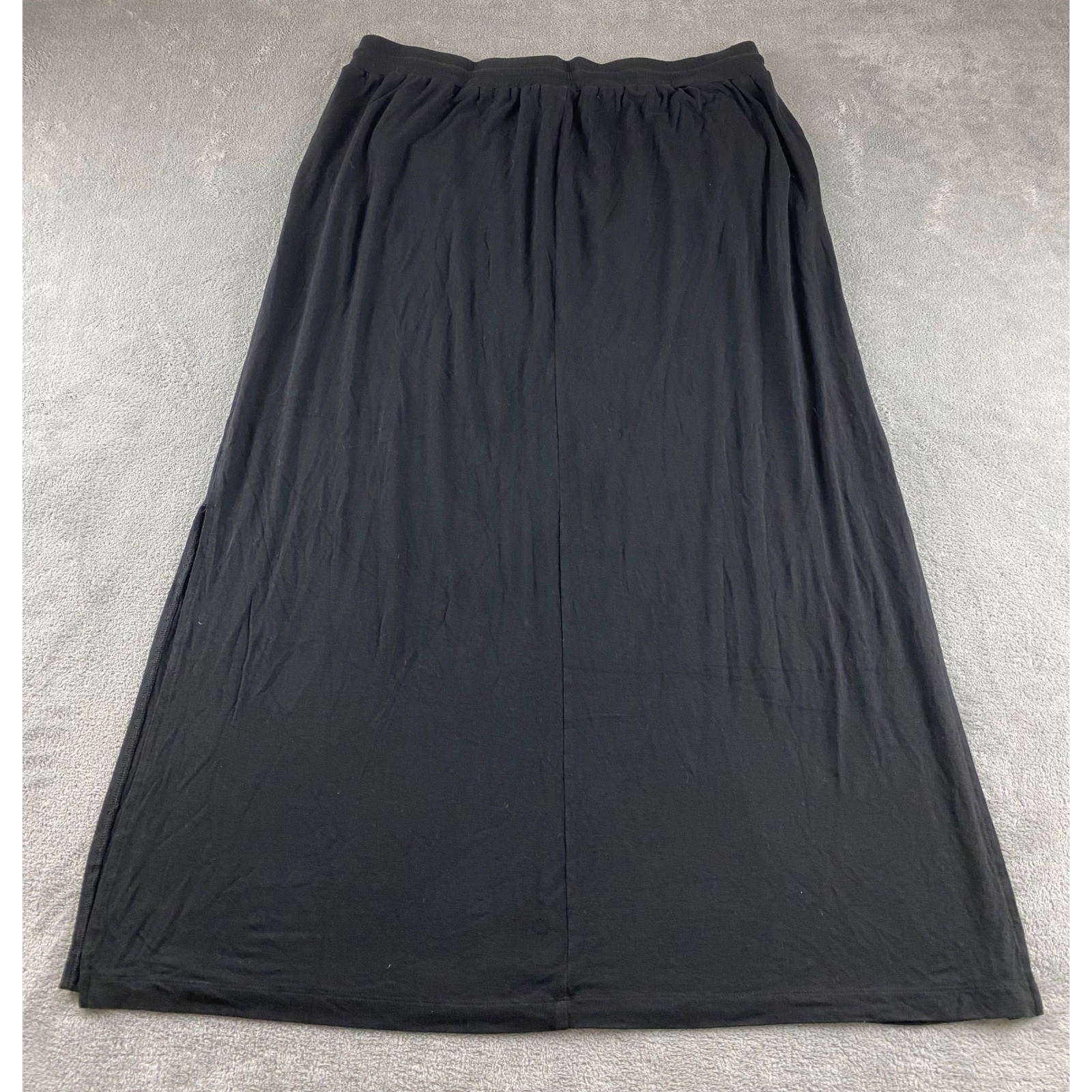 Basic Editions Black Maxi Skirt Drawstring Waist … - image 10