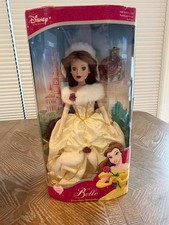 Disney Princess. Belle Porcelain Keepsake Doll 2003 Holiday Edition. Brass Key.