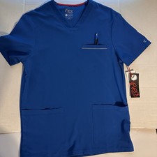 NWT Cherokee Iflex V-Neck Knit Panel Solid Scrub Top Size M Way Stretch