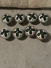 Lot Of 8 Ceramic And Metal Flower Cabinet Knobs