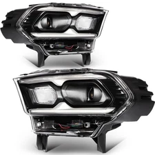Pair Headlights Assembly For 2021-2024 Dodge Durango Black Housing w/LED DRL