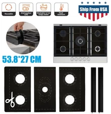3× Gas Stove top Burner Covers Protector Silicone Stove Gap Covers Gap Filler US