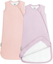 Soft Bamboo Viscose Baby Sleep Sack, 1.0 TOG Baby Sleeping Bag 2 Pack, Cozy Baby