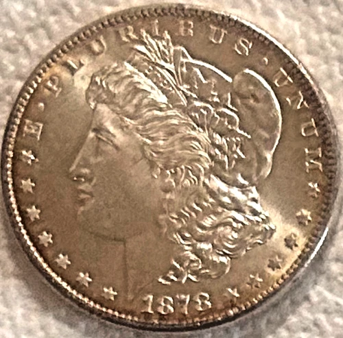 1878 S Morgan, clean bright beautiful AU/BU, VAM-29, free shipping Sigma tested+