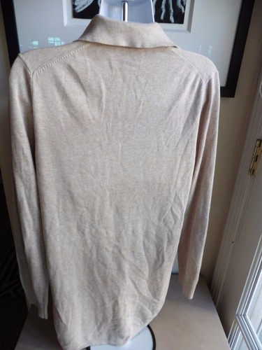Repeat cotton & rayon beige cardigan sweater top size medium - Picture 4 of 6