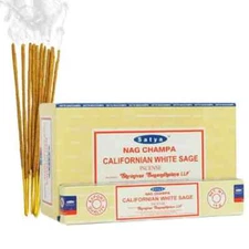 Californian White Sage Nag Champa Incense Sticks by Satya 15g [12 pack]