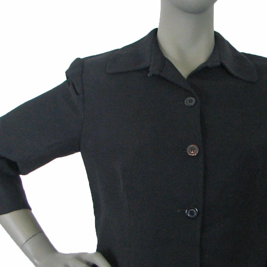 Blazer Grace, Talla 8, Chaqueta Negra Elegante Forrada Manga 3 Cuartos Mezcla Poli Foto 3 de 4