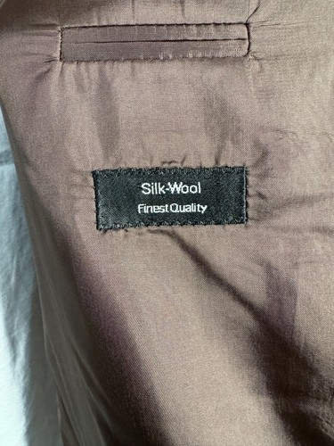 HUGO BOSS Mens Brown SILK WOOL Classic Fit Sport Coat Blazer Jacket SIZE 42R - Picture 7 of 9