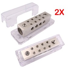 A4A 0/2 Gauge To 8 X 8 Gauge Power/Ground Distribution Block Brass 2PCS
