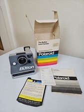 Vintage 1980 Polaroid The Button Instant Land Camera with Box Receipt 1984