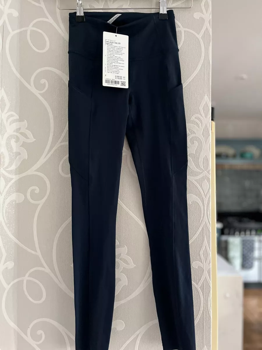 LULULEMON NAVY LEGGINGS ATHLETIC EXERCISE SIZE 2 UK SIZE 6