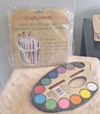 Vintage Non Toxic Paint Set W Easy To Hold Paints & A Paint Brush/Colored Pencil