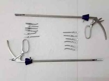 Laparoscopic Laparoscopy Bulldog Clamp Forceps 10mmx330mm 6 Clip 2 sets