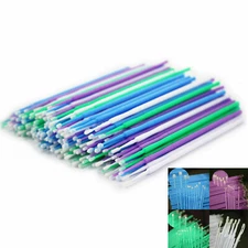 100×Dental Microbrush Disposable Bendable Applicators Tips Micro Brush Cleaning