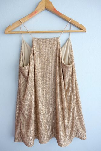 Witchery Top Womens Small 8 10 Matte Gold Sequin Camisole Strappy Occasion Event - Picture 5 of 13