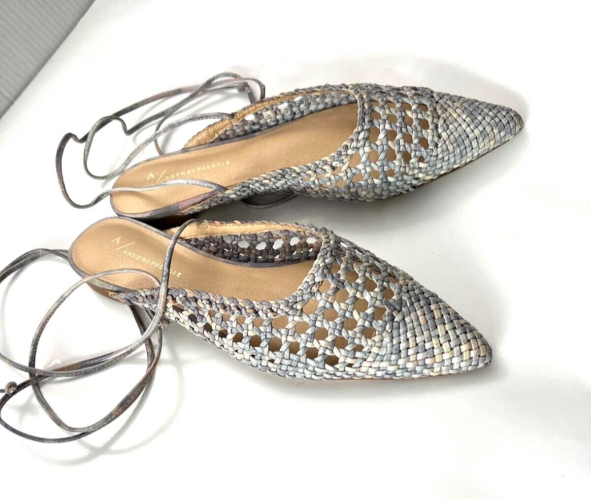 Anthropologie Mariko Pointed toe Leather Woven An… - image 2