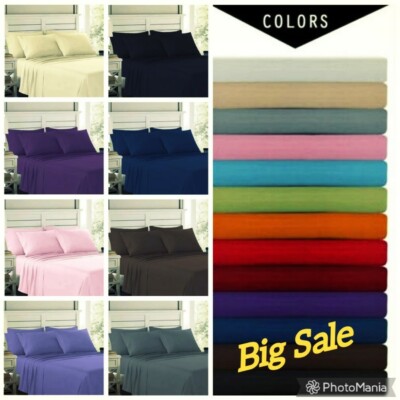 4 Peice Fitted Bed Sheet Set Deep Pocket Pillows and Flat Hotel Quality Bargain 4 Peice Fitted Bed Sheet Set Deep Pocket Pillows and Flat Hotel Quality Bargain